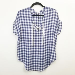 Rails Jeri Blueberry Check Plaid Blouse Small